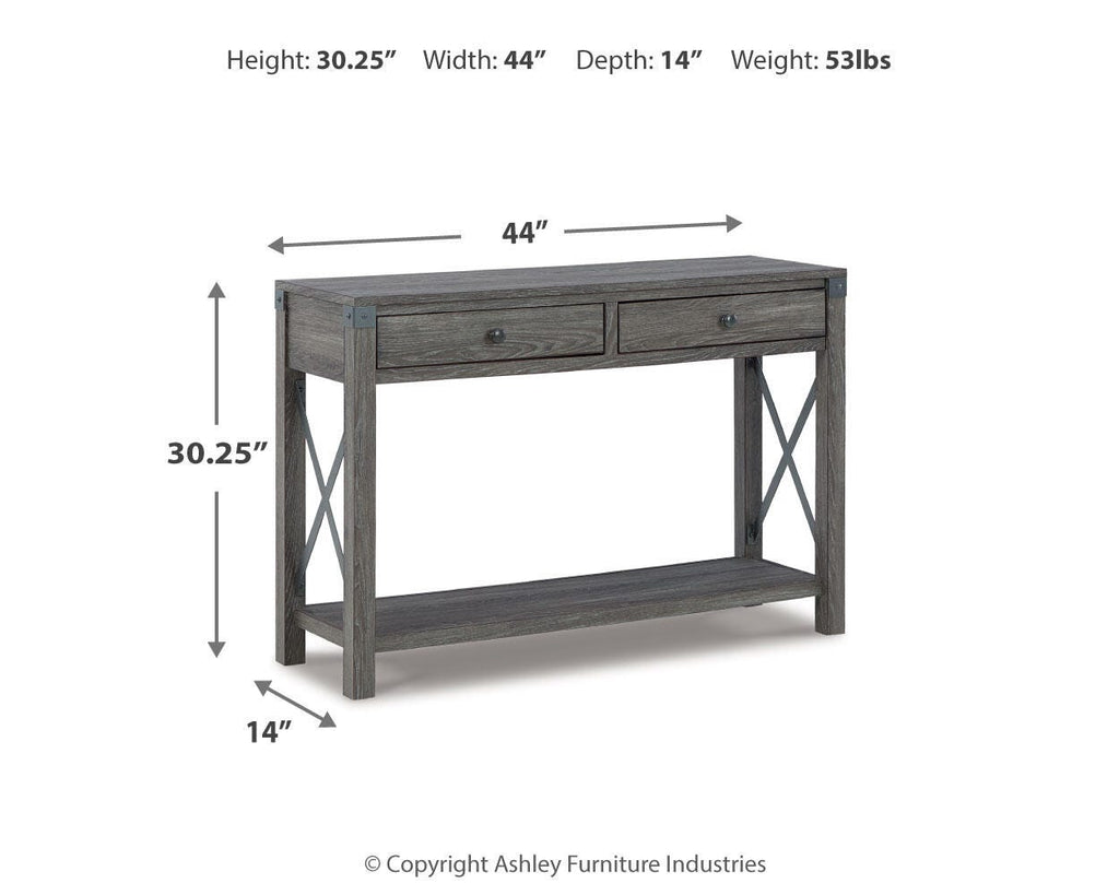 Freedan Sofa/Console Table in Grayish Brown, alternate view 9