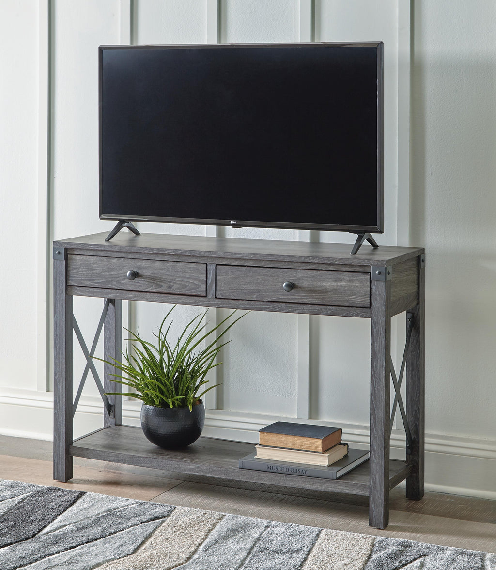 Freedan Sofa/Console Table in Grayish Brown, alternate view 7