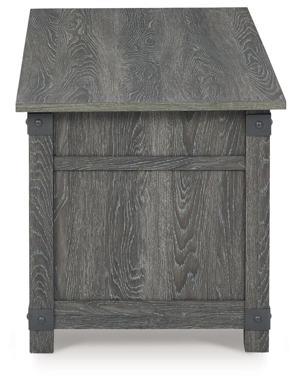Freedan Lift-Top Coffee Table in Grayish Brown, side view
