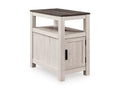 Fendenmore Chairside End Table in Brown Gray/Antique White, closed view