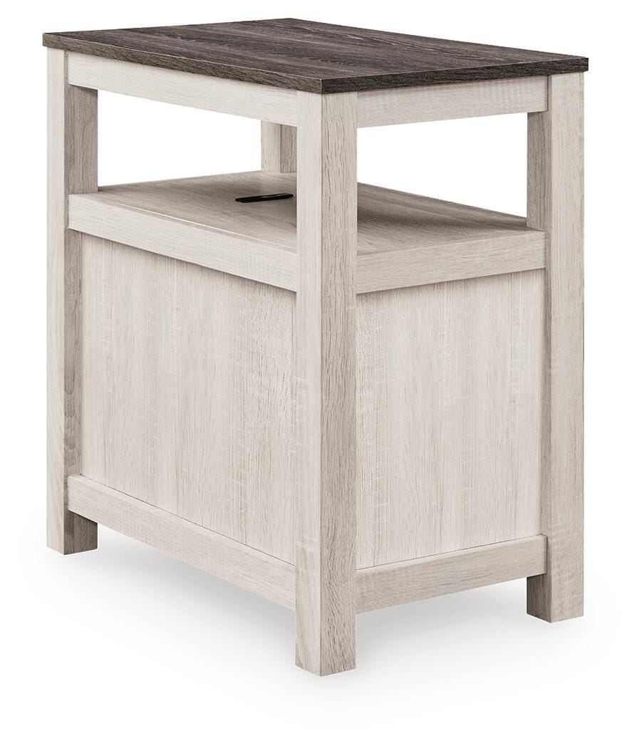 Fendenmore Chairside End Table in Brown Gray/Antique White, back view