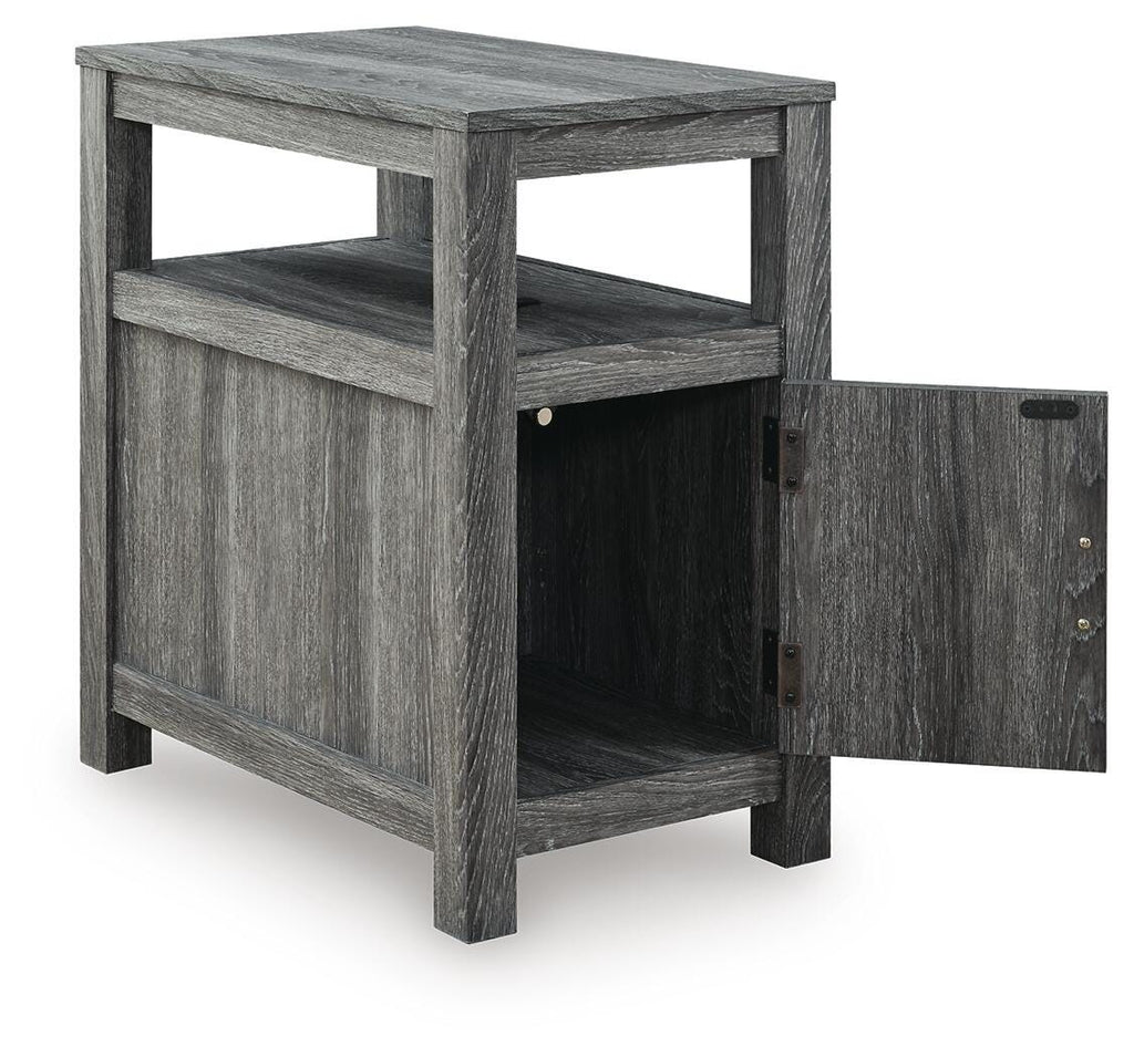 Fendenmore Chairside End Table in Brown/Gray, open view