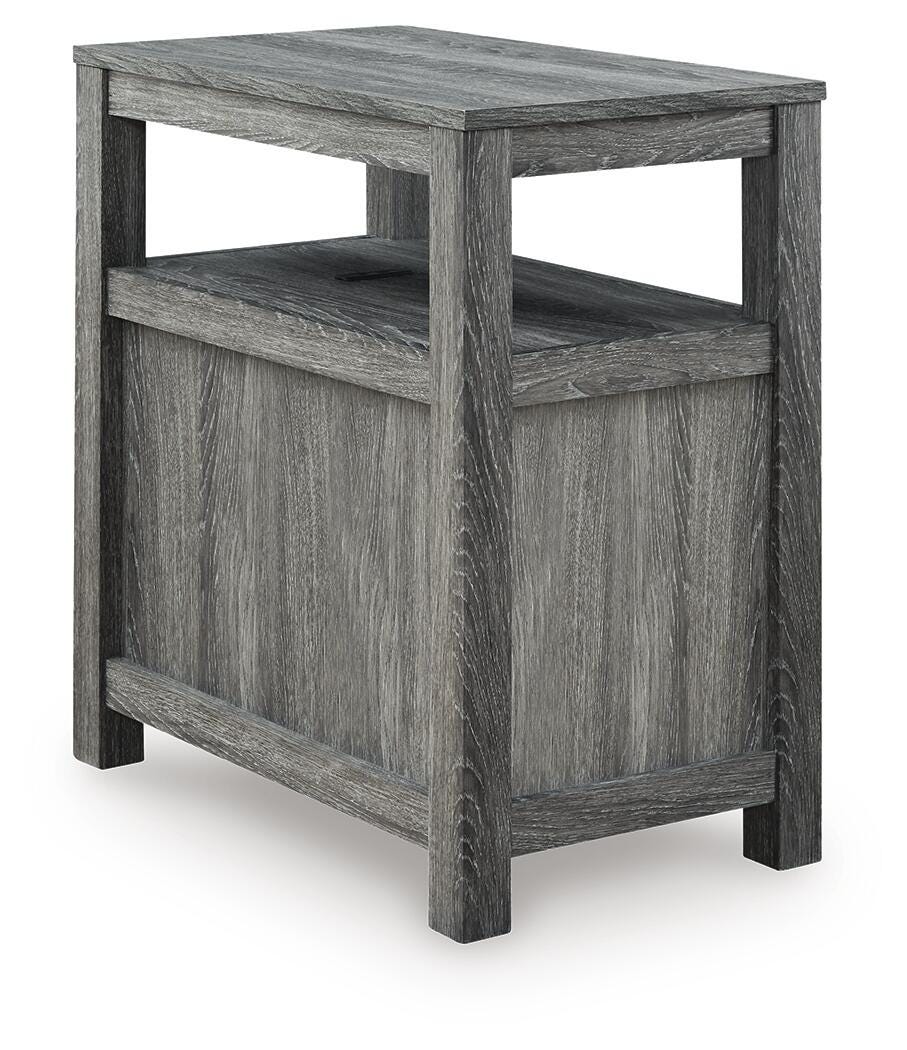 Fendenmore Chairside End Table in Brown/Gray, back view