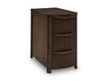 Camdill Chairside End Table in Dark Brown, closed view