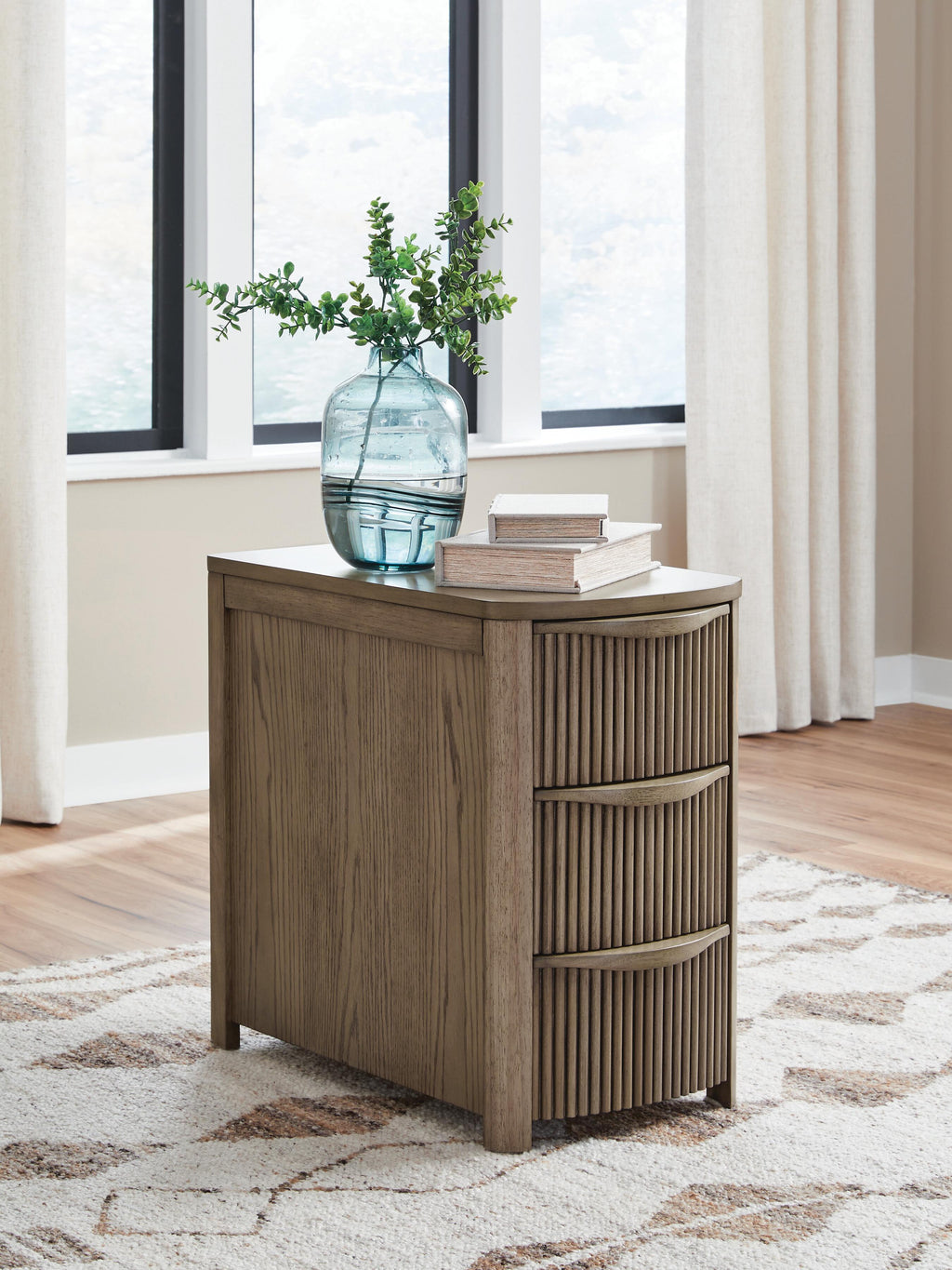 Camdill Chairside End Table in Light Brown, lifestyle view