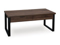 Wickman Falls Coffee Table in Dark Brown, closed view