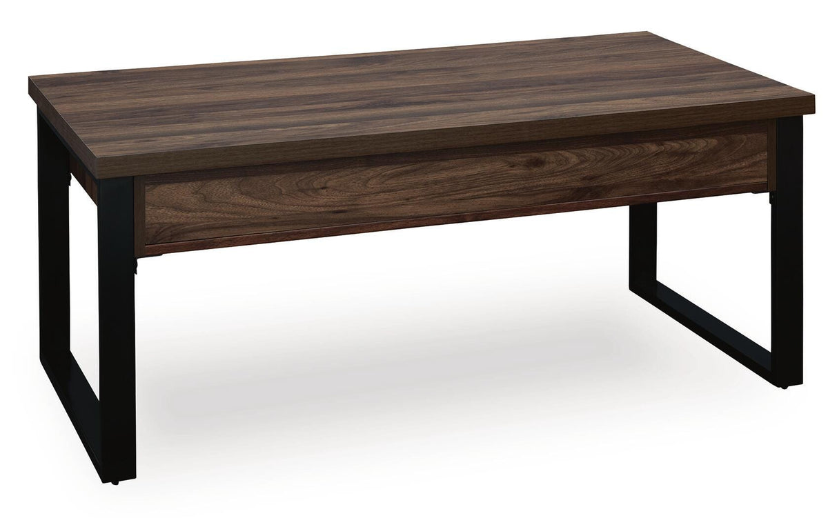 Wickman Falls Coffee Table in Dark Brown, back view