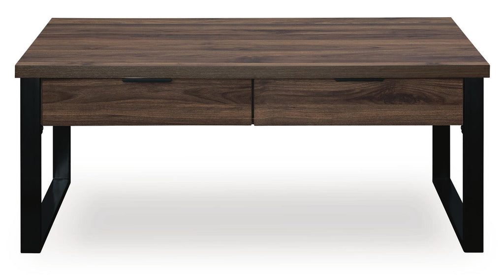 Wickman Falls Coffee Table in Dark Brown, front view