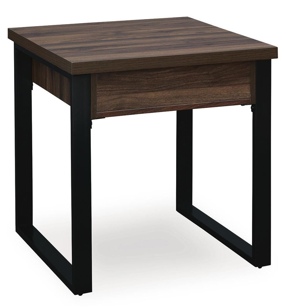 Wickman Falls End Table in Dark Brown, back view