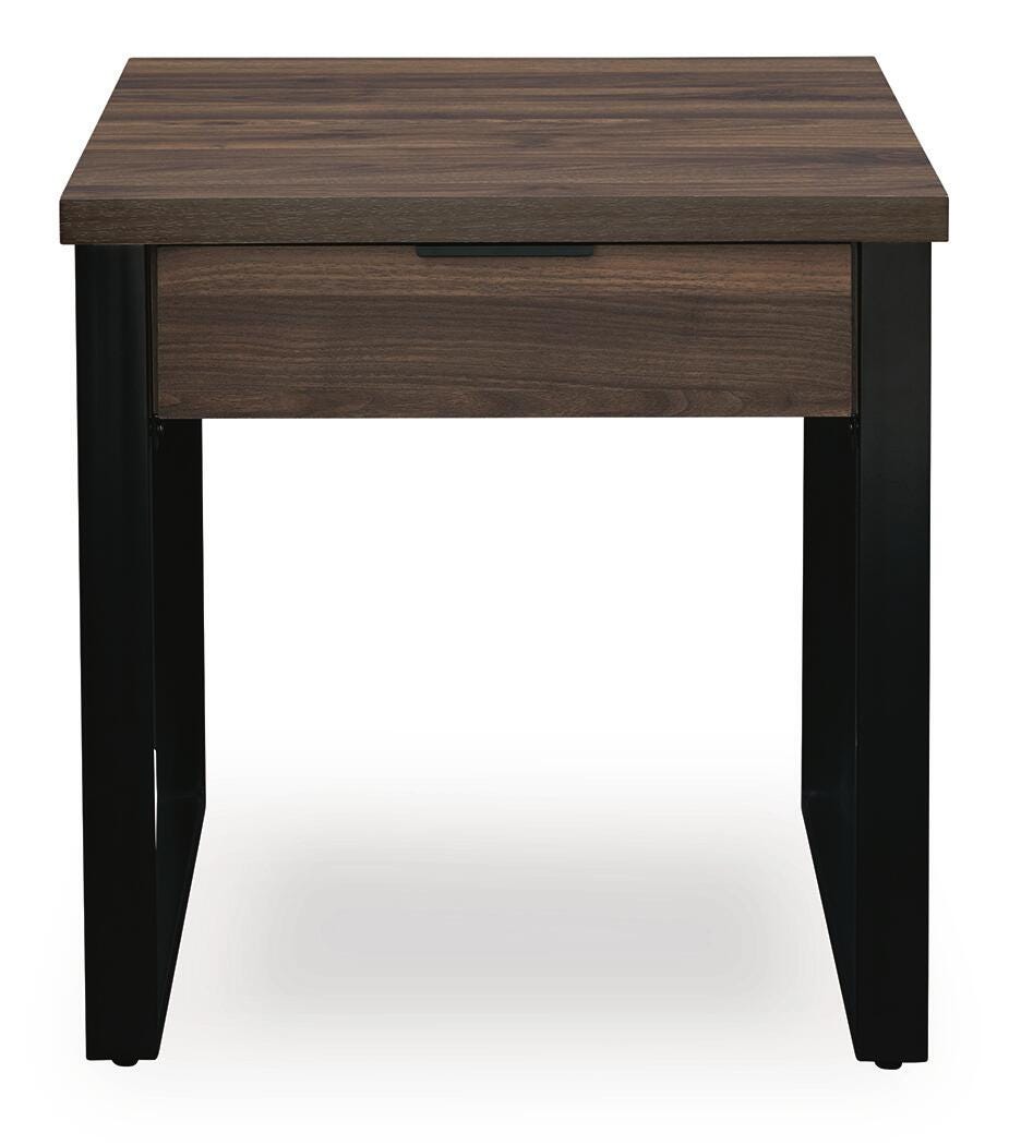 Wickman Falls End Table in Dark Brown, front view