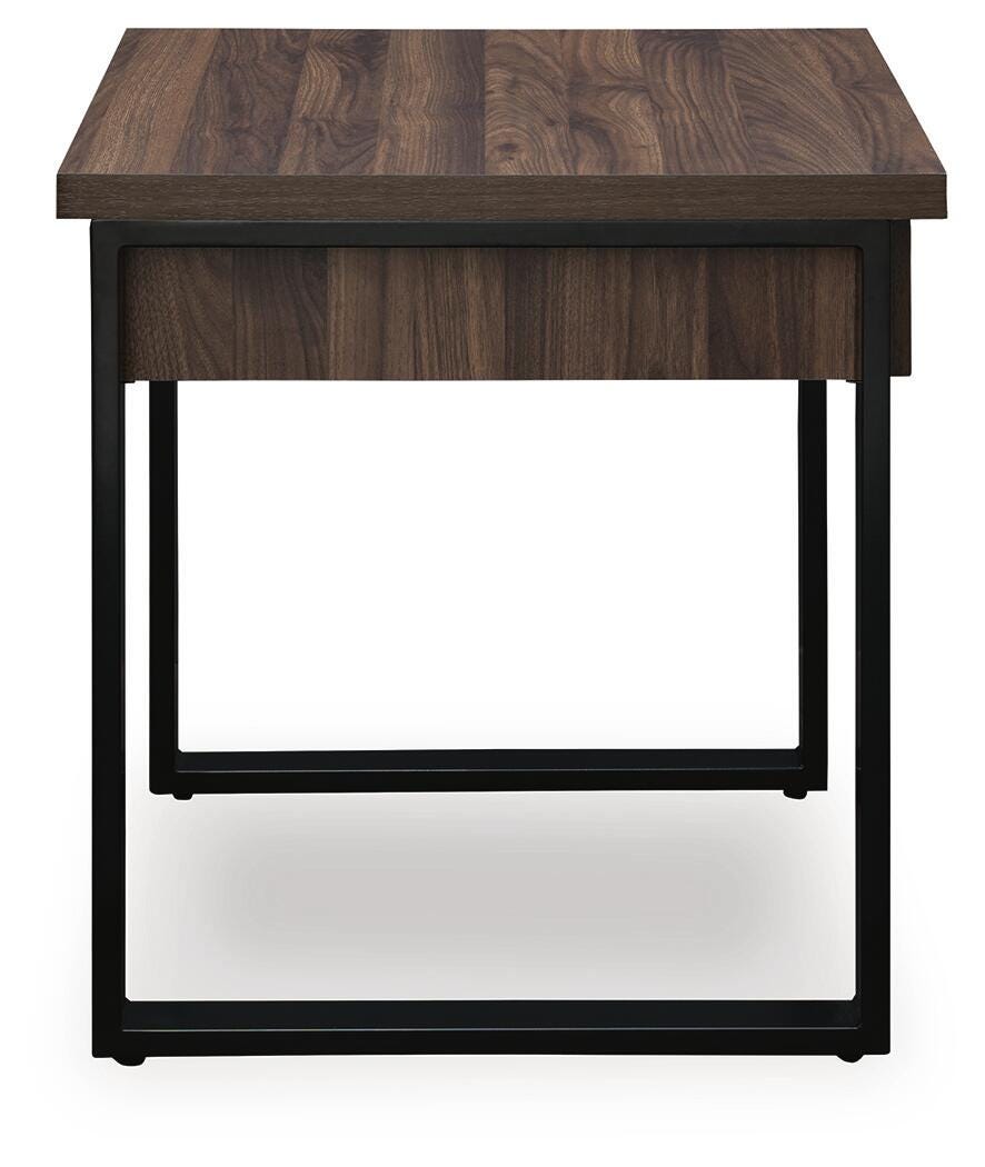 Wickman Falls End Table in Dark Brown, side view