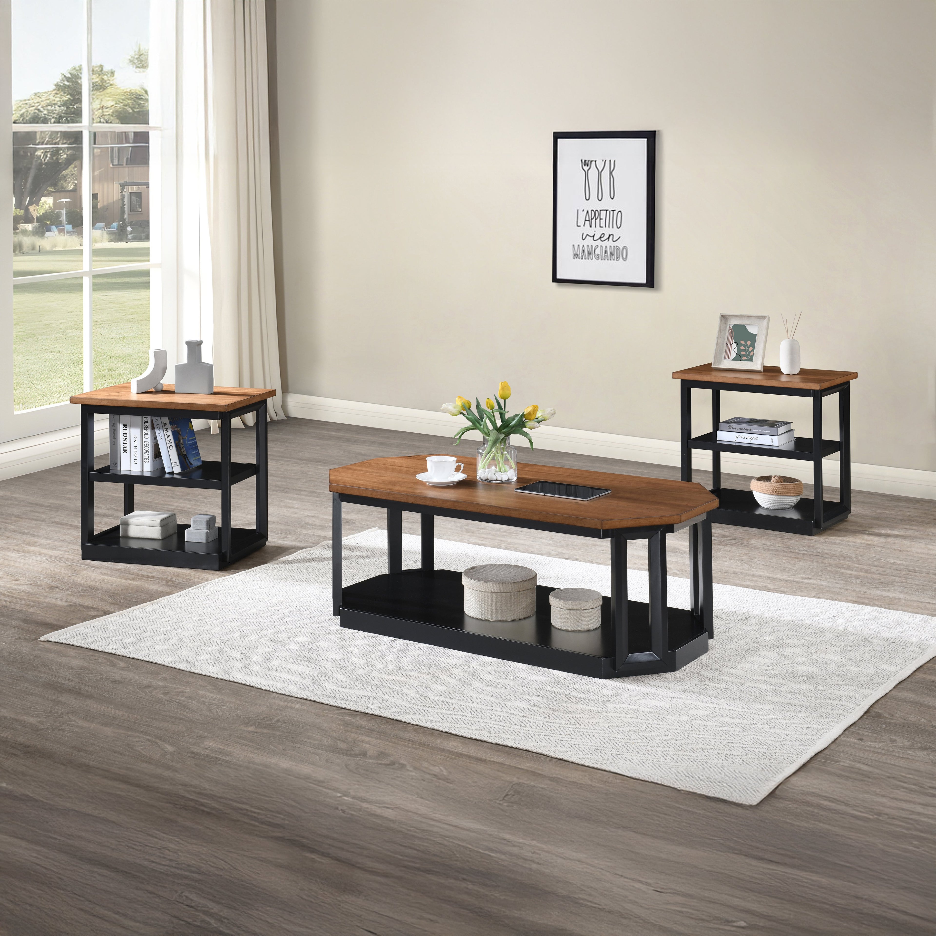 Decker 3 Piece Occasional Set- 1 Coffee & 2 End Tables - Two