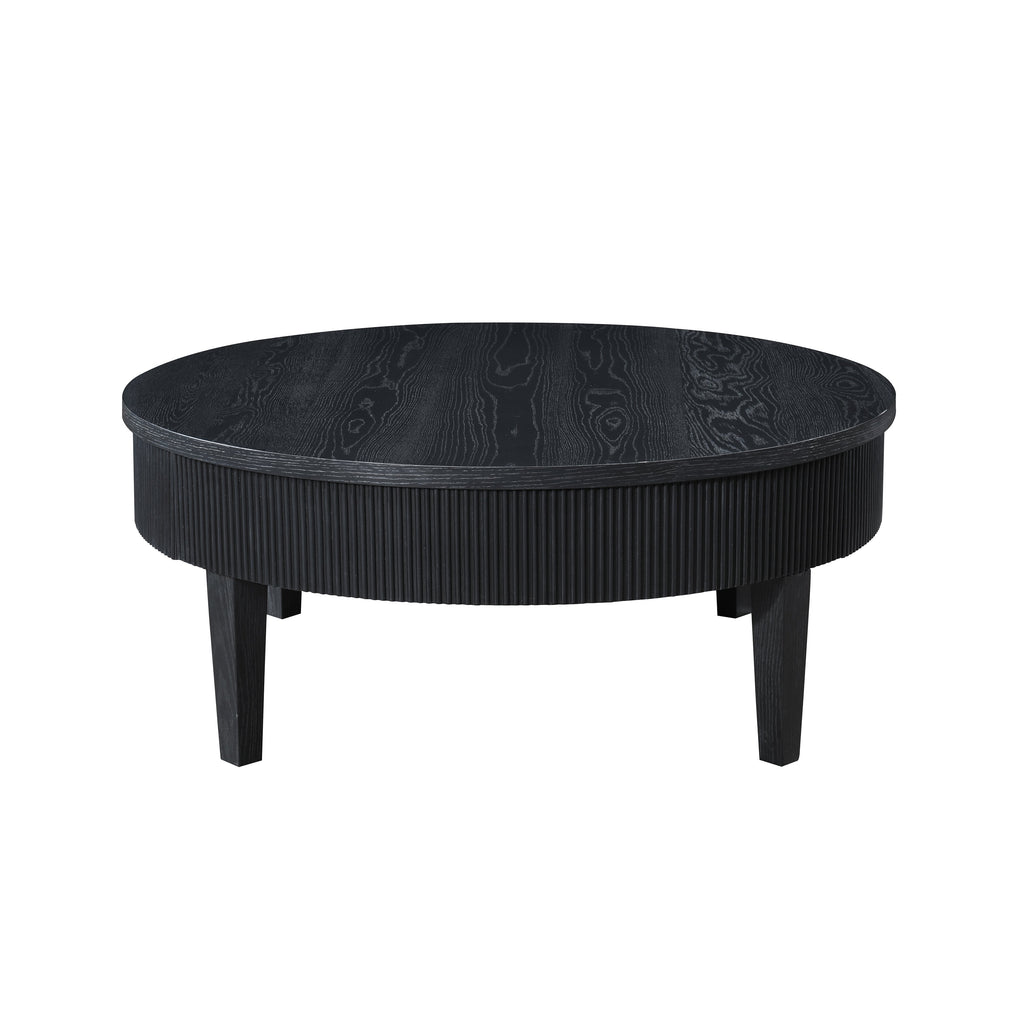 Tate Round One Drawer Coffee Table-Black