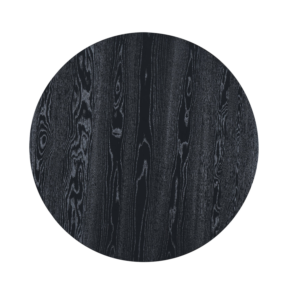 Tate Round One Drawer Coffee Table-Black