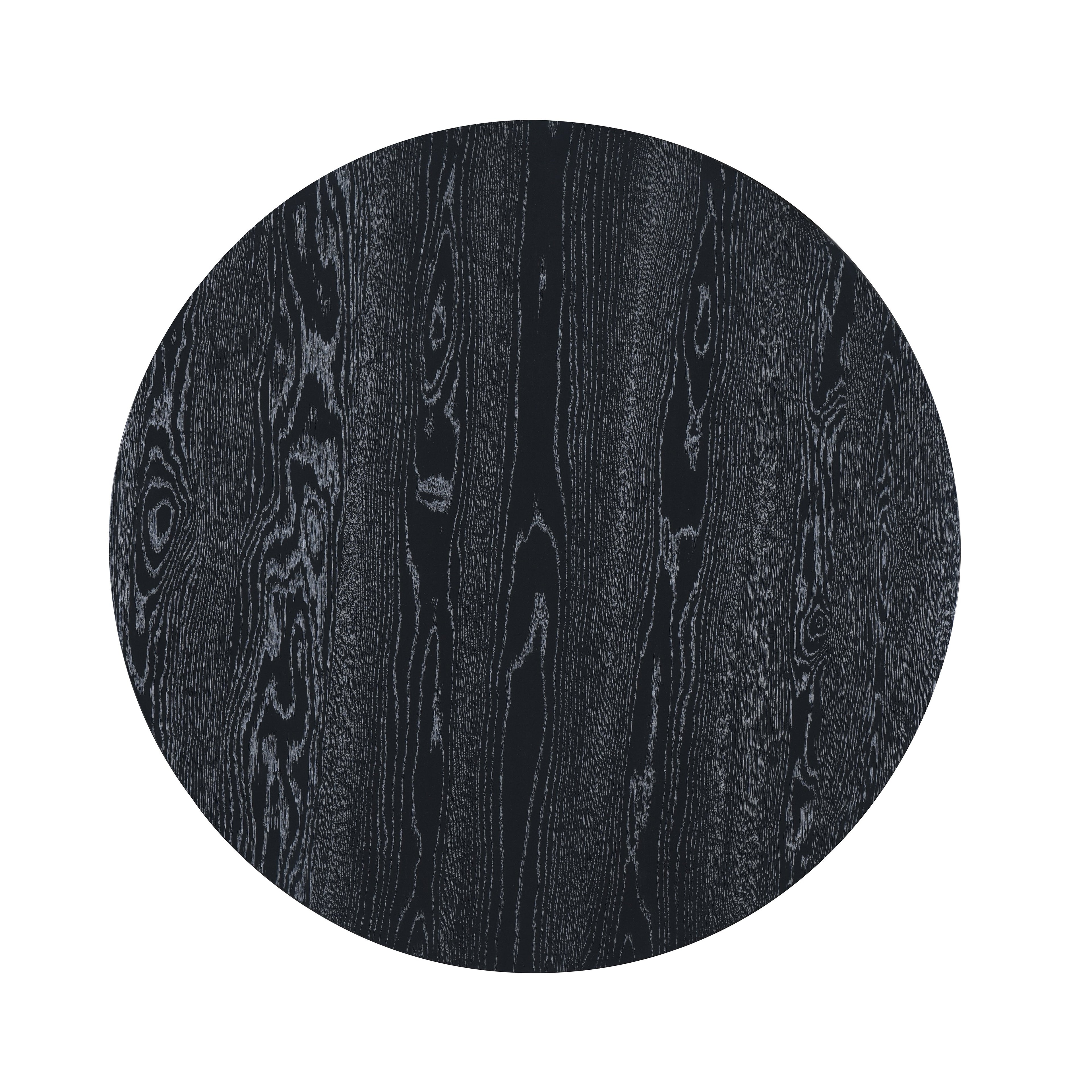 Tate Round One Drawer Coffee Table-Black