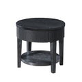 Tate Round One Drawer End Table-Black