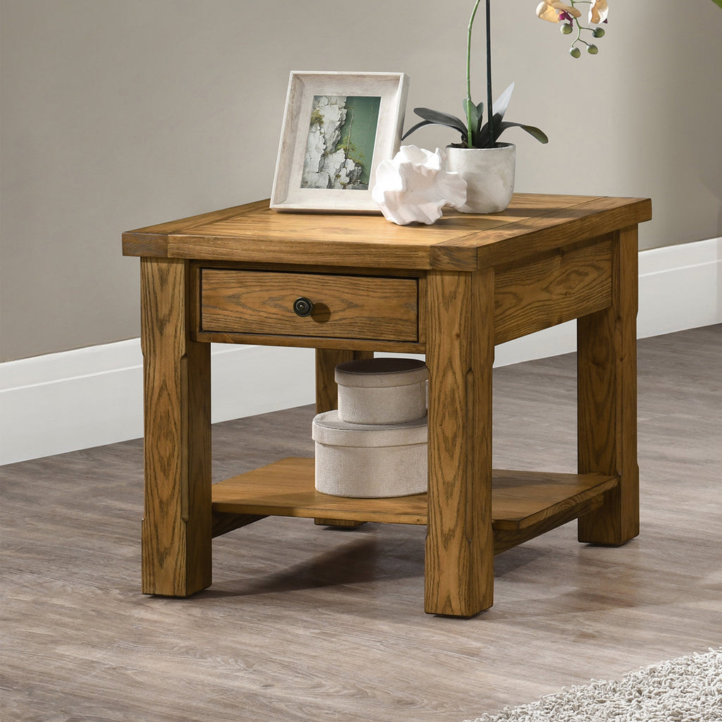 Duncan 1 Drawer End Table-Walnut