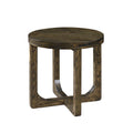 Kerby Round End Table-Dk Brown