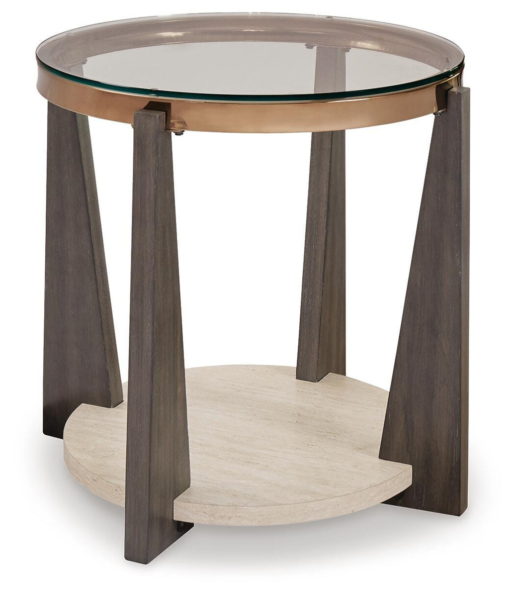 Frazwa End Table in Multi, angle view