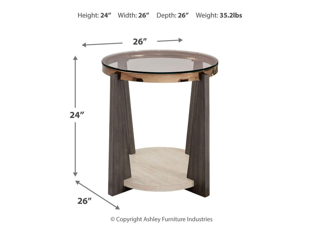 Frazwa Coffee Table with 2 End Tables dimensions