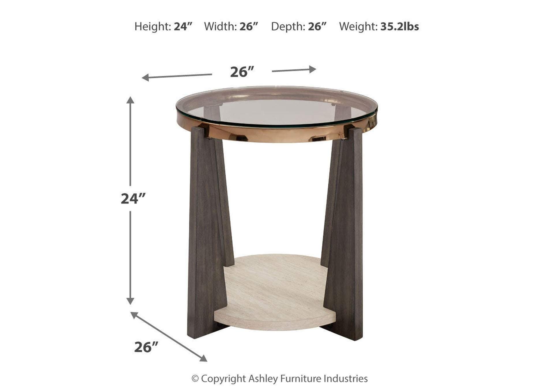 Frazwa Coffee Table with 1 End Table dimensions