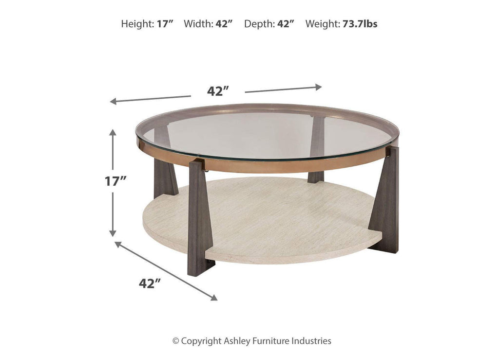 Frazwa Coffee Table with 2 End Tables dimensions