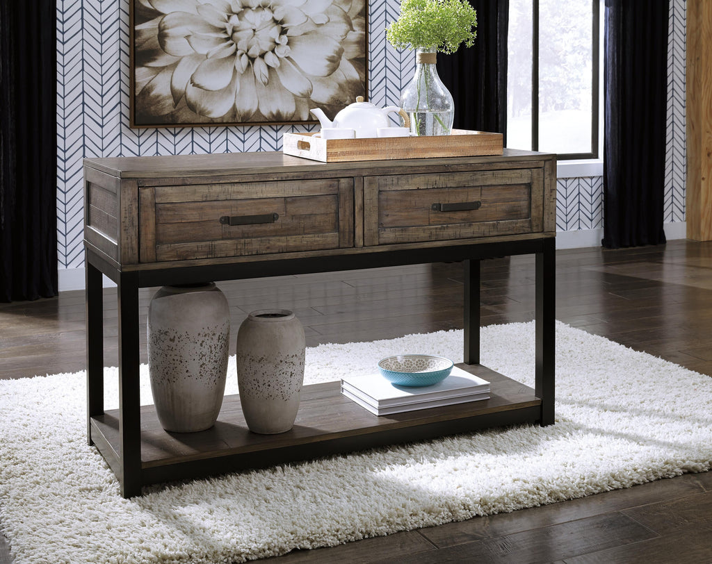 Johurst Sofa/Console Table in Grayish Brown, alternate view 6
