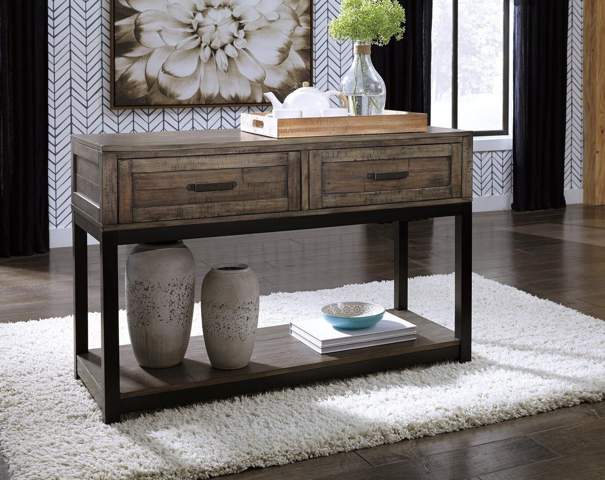 Johurst Sofa/Console Table in Grayish Brown, alternate view 6