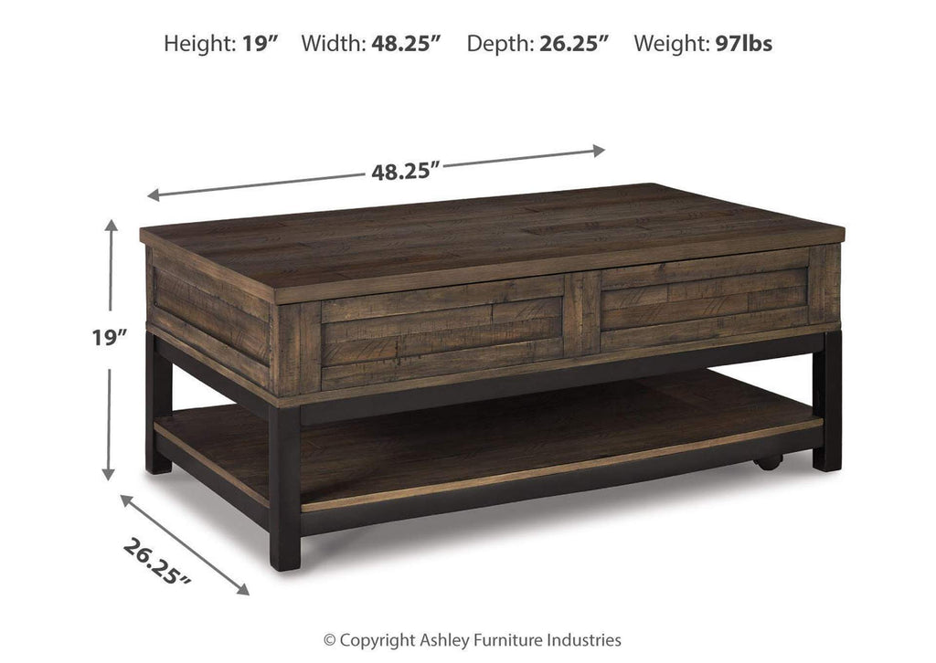 Johurst Coffee Table with 2 End Tables dimensions