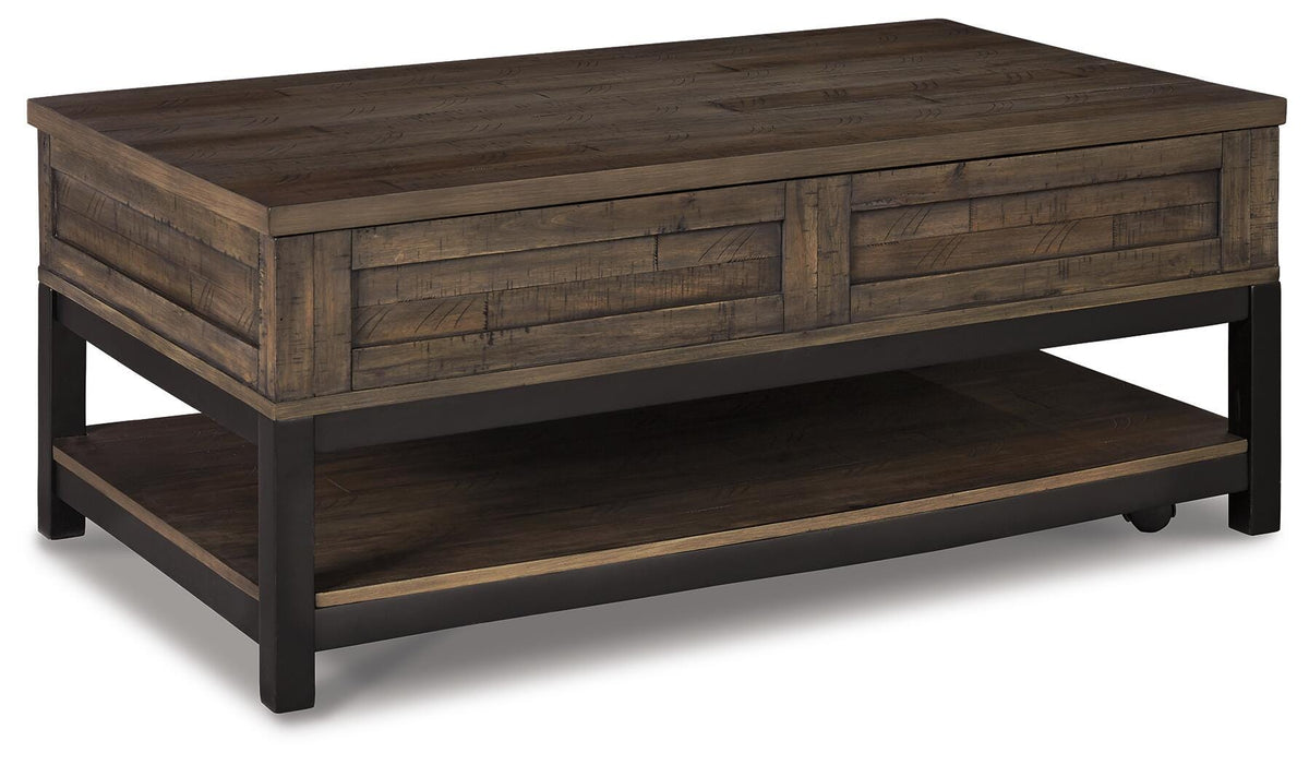 Johurst Coffee Table with Lift Top in Grayish Brown, alternate view 2