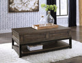 Johurst Coffee Table with Lift Top in Grayish Brown