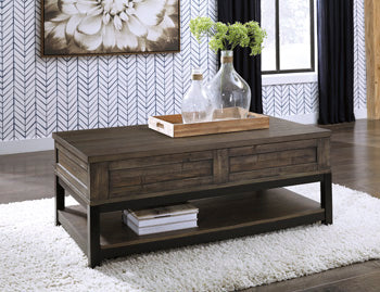 Johurst Coffee Table with Lift Top in Grayish Brown