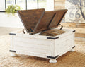 Wystfield Coffee Table in White/Brown, open view
