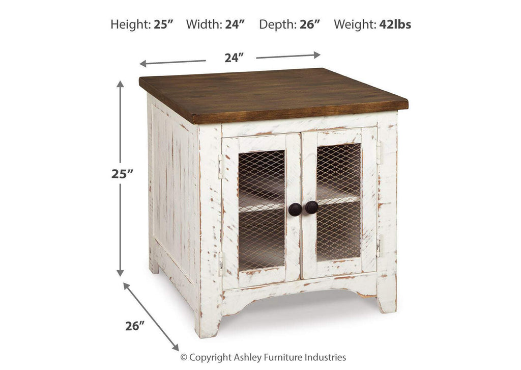 Wystfield Coffee Table with 1 End Table dimensions