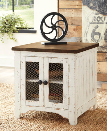 Wystfield End Table in White/Brown