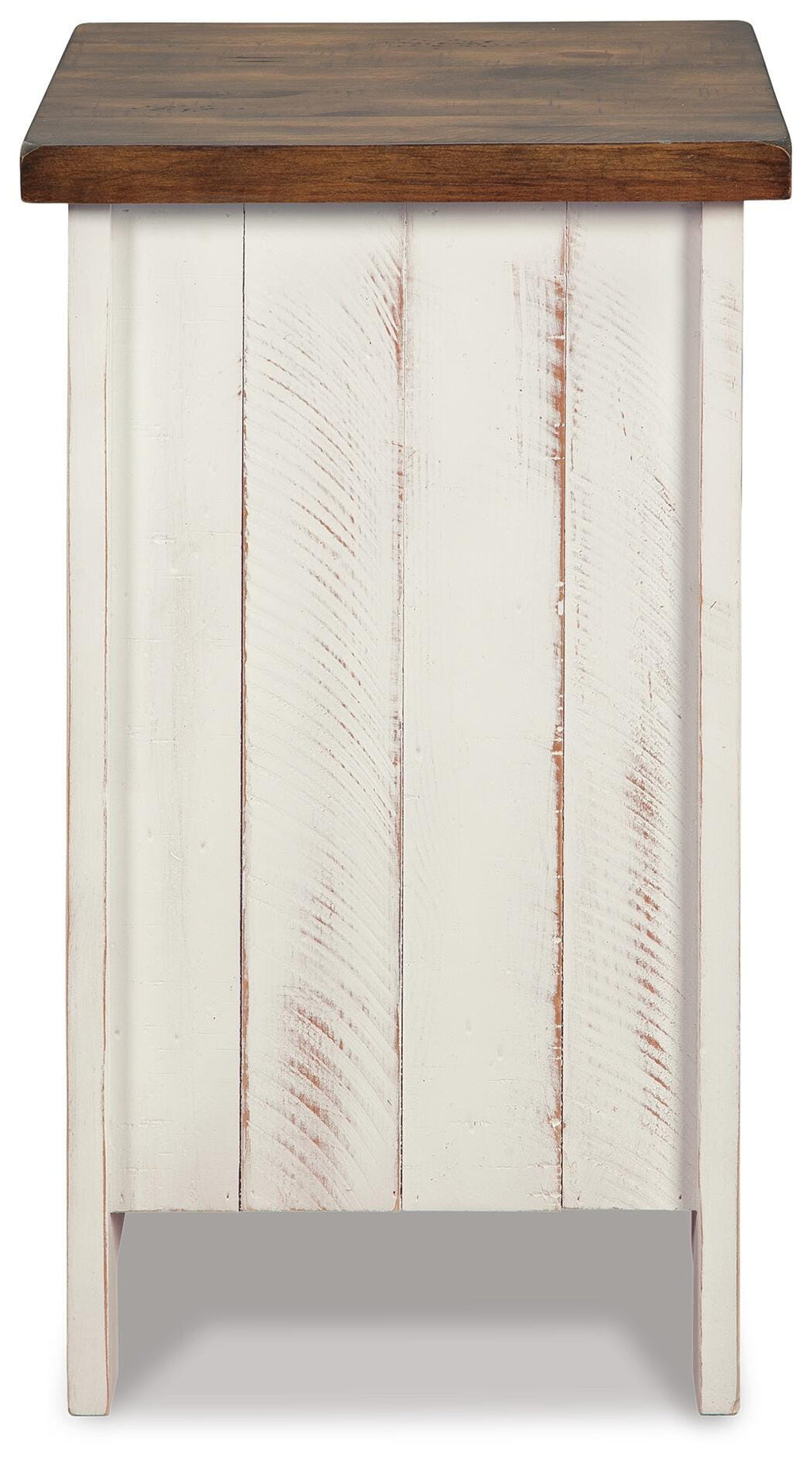 Wystfield Chairside End Table in White/Brown, back view