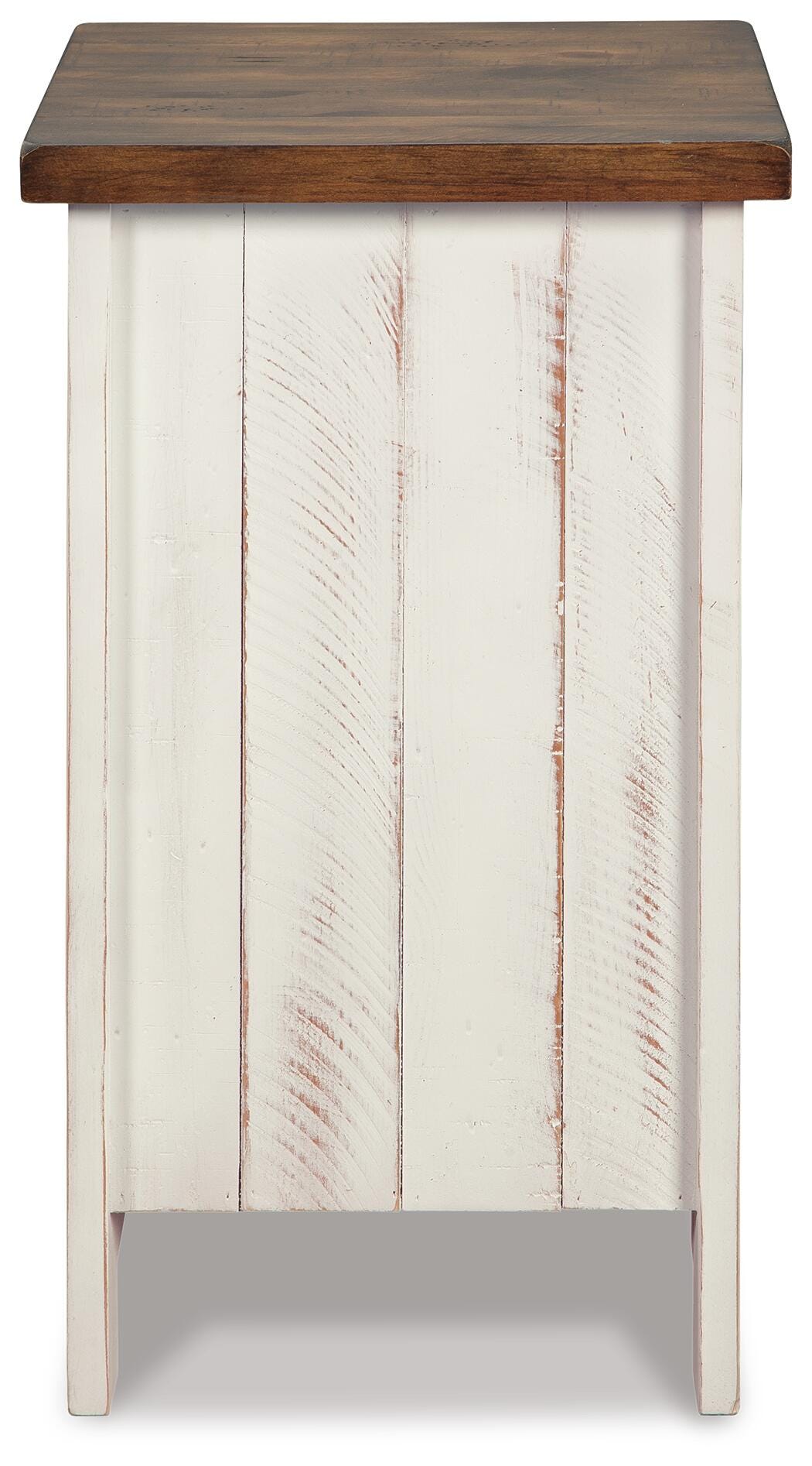 Wystfield Chairside End Table in White/Brown, back view