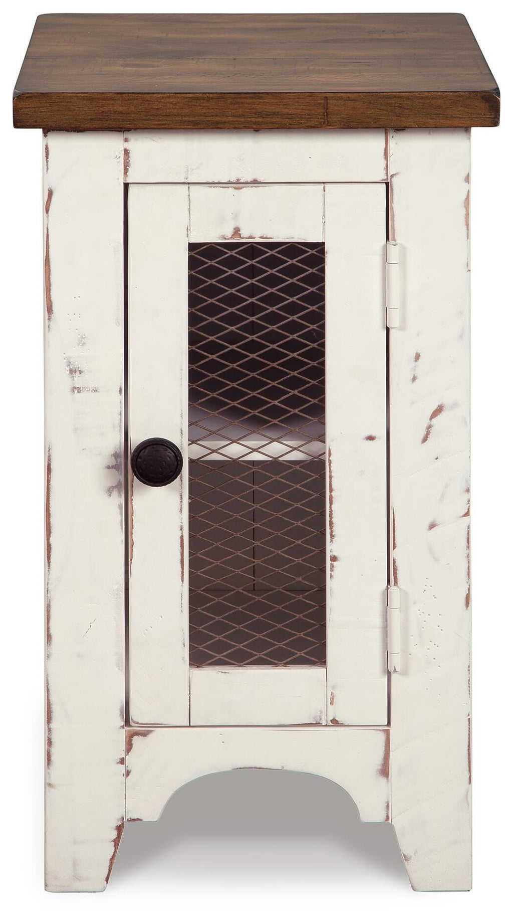 Wystfield Chairside End Table in White/Brown, front view