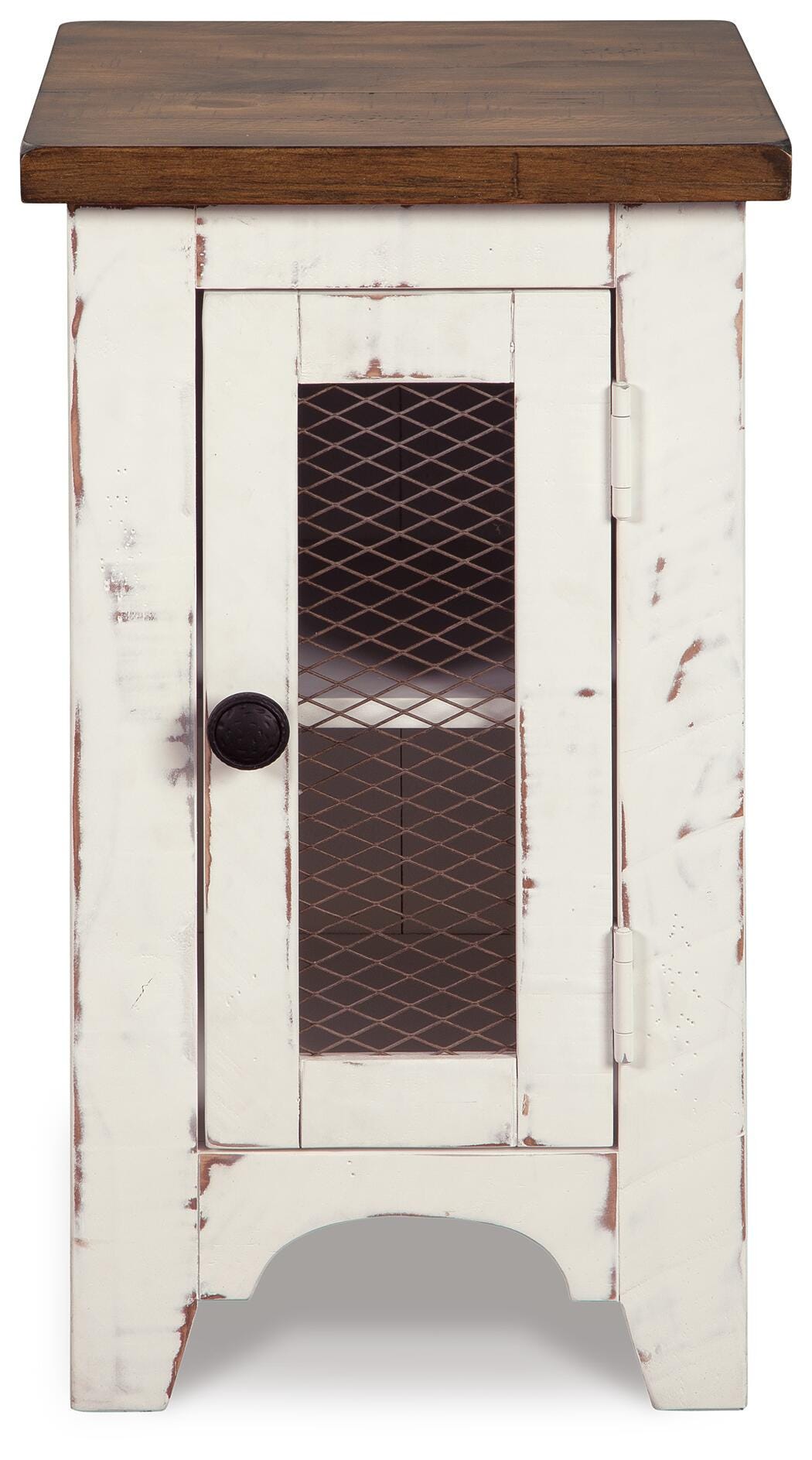 Wystfield Chairside End Table in White/Brown, front view