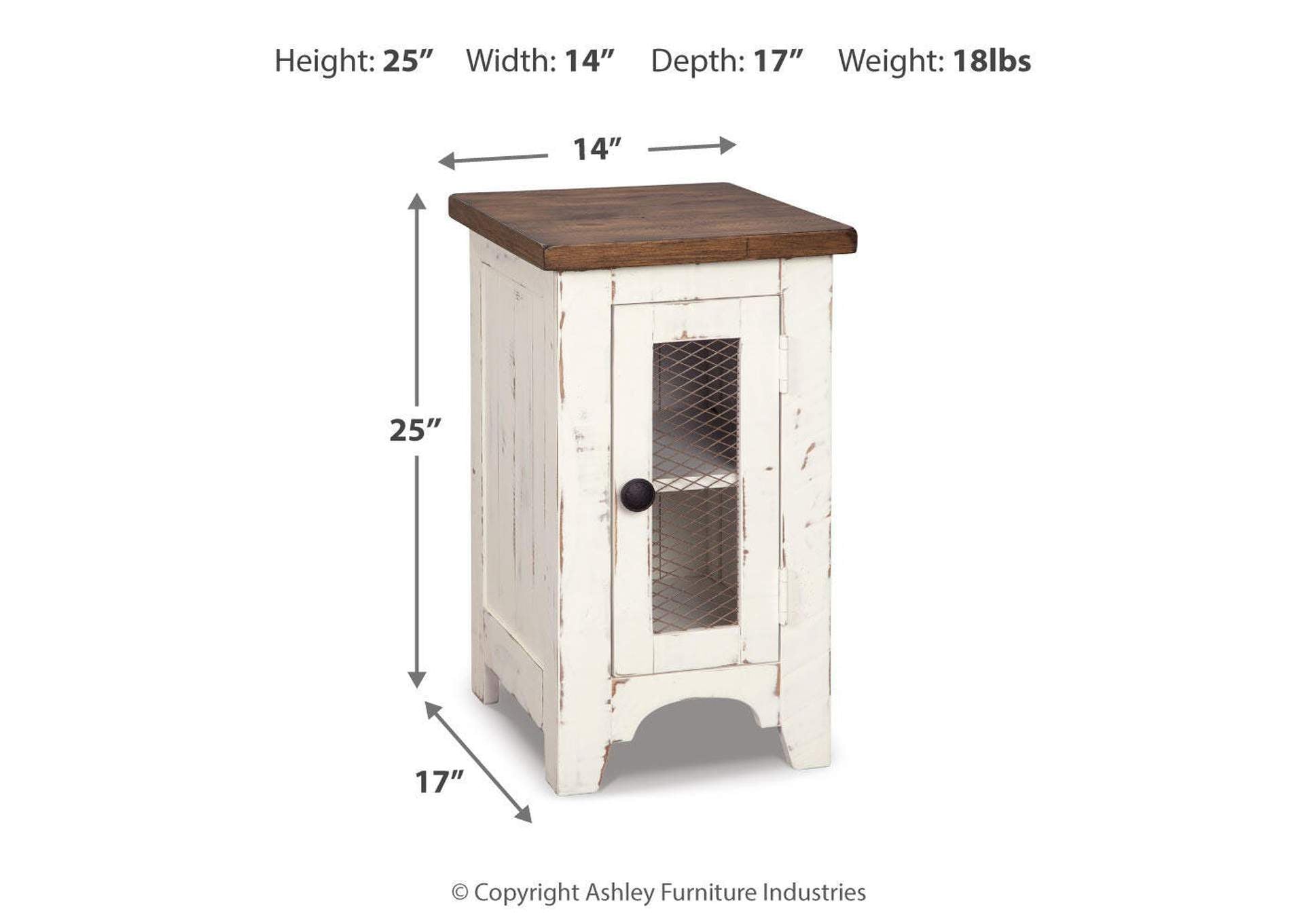 Wystfield 2 End Tables dimensions