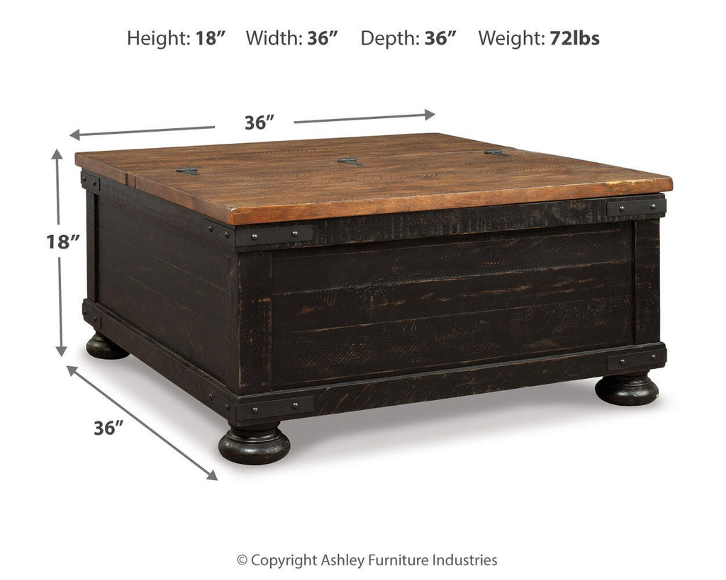 Valebeck Coffee Table with Lift Top in Black/Brown, alternate view 5