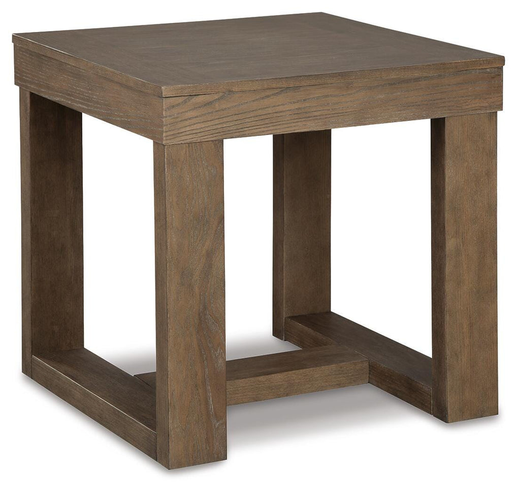 Cariton End Table in Gray, angle view