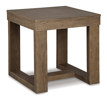 Cariton End Table in Gray, angle view