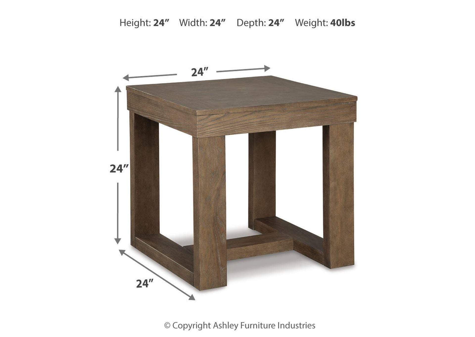 Cariton Coffee Table with 1 End Table dimensions