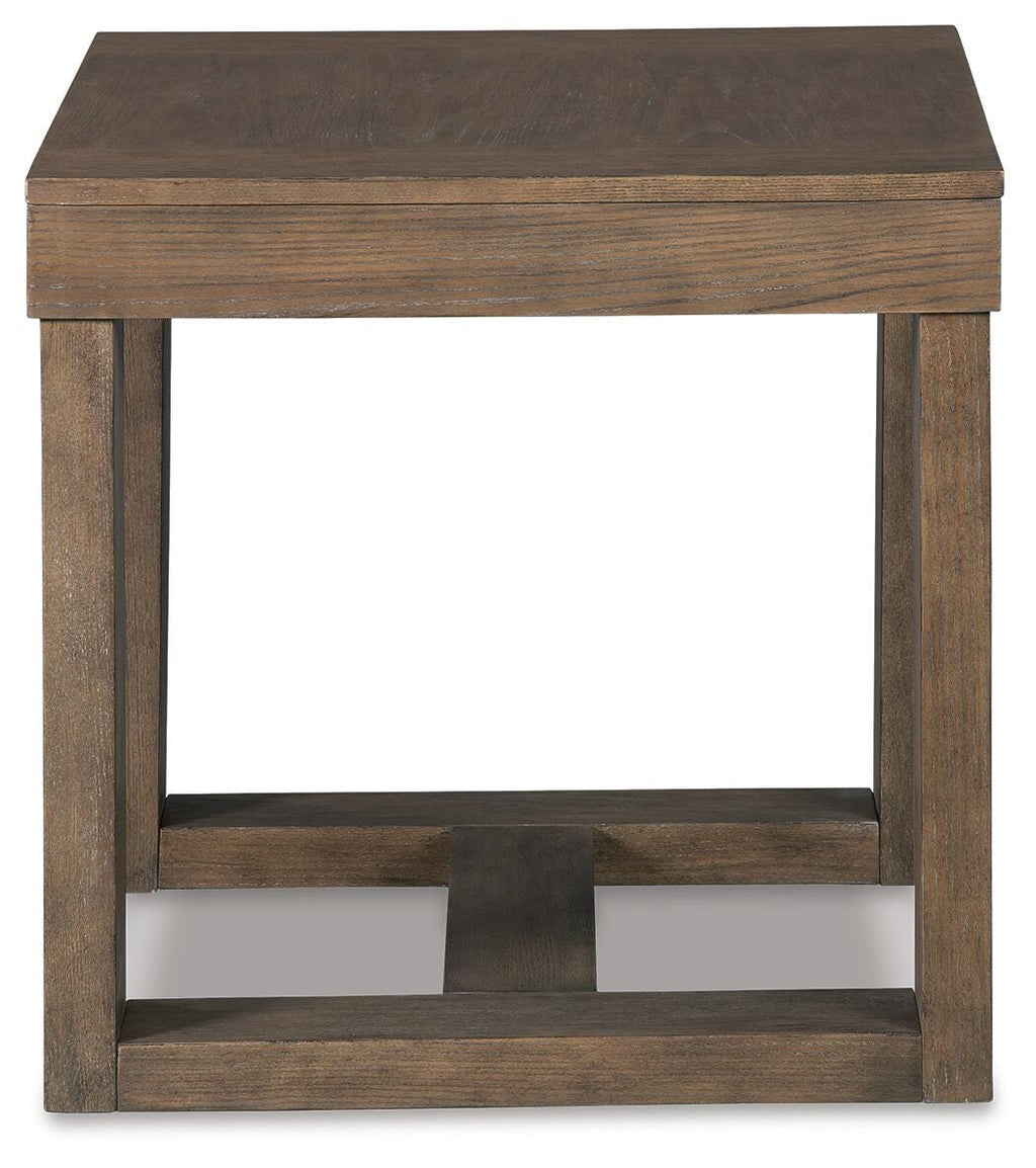 Cariton End Table in Gray, side view