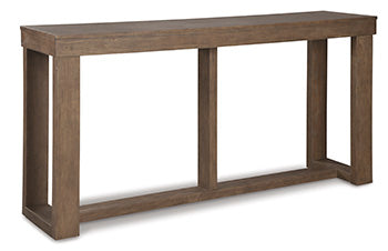 Cariton Sofa/Console Table in Gray, angle view