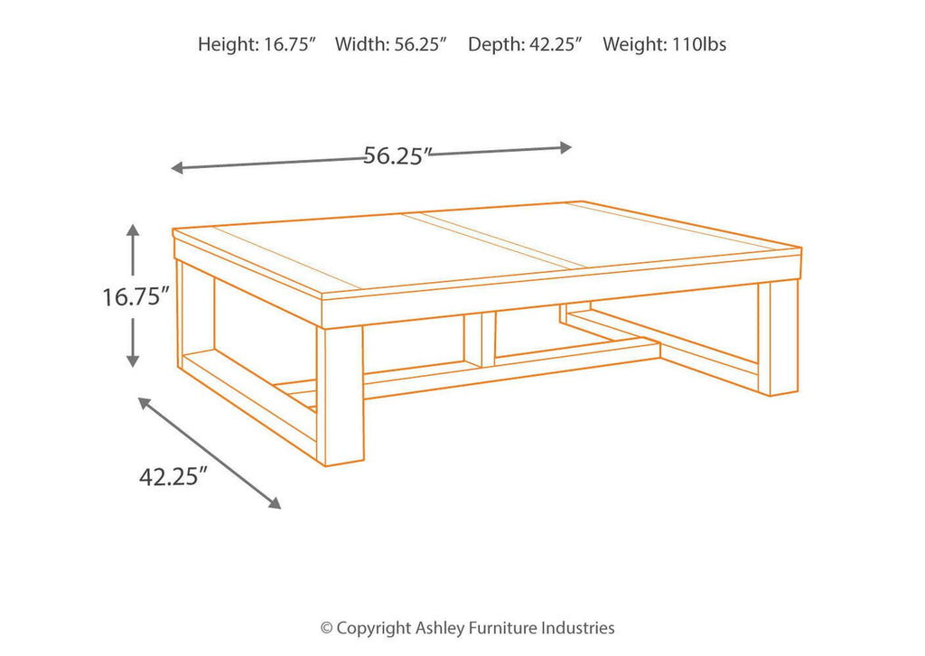 Watson Coffee Table with 2 End Tables dimensions