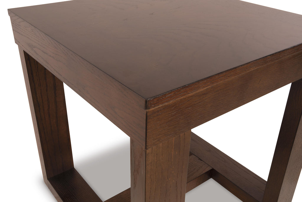 Watson End Table in Dark Brown, detail view