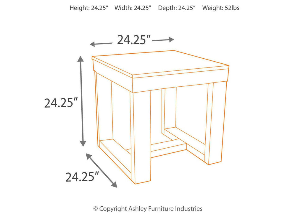 Watson Coffee Table with 1 End Table dimensions