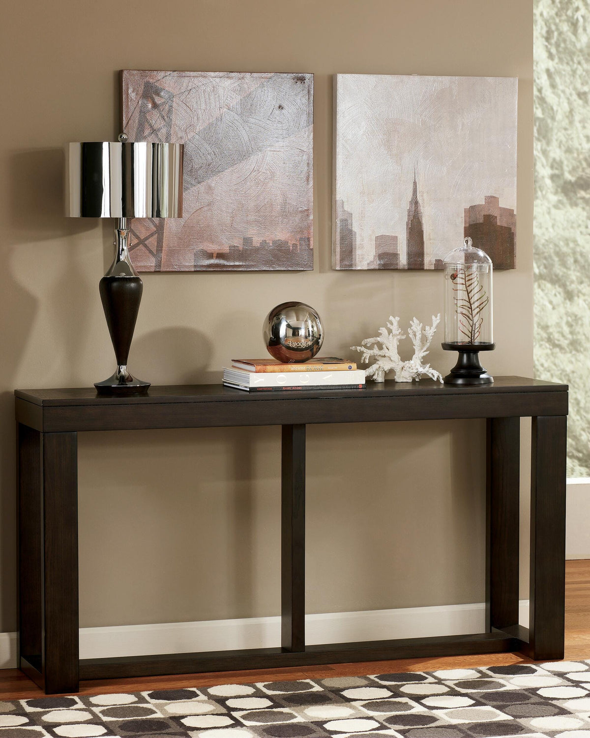 Watson Sofa/Console Table in Dark Brown, alternate view 3